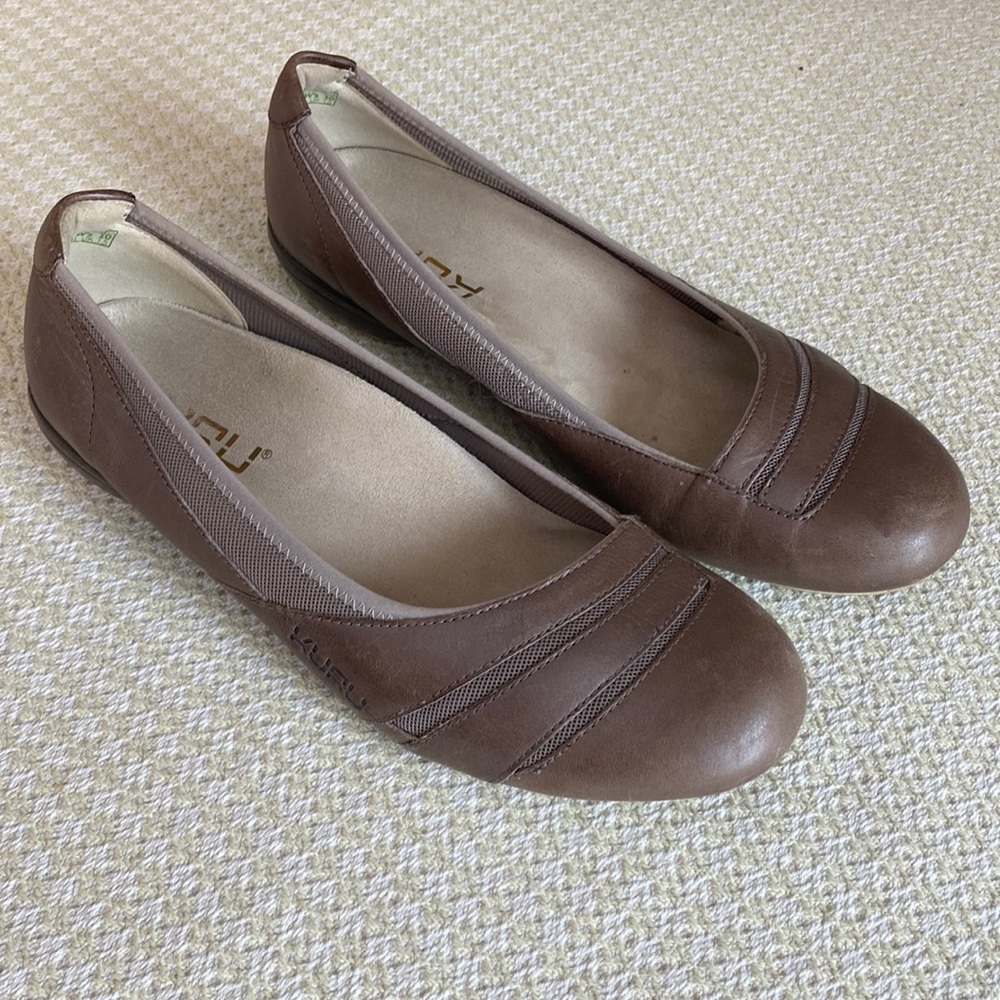 Kuru Women's Grace Slip On Bronze Leather Comfort Ballet Flats size 10